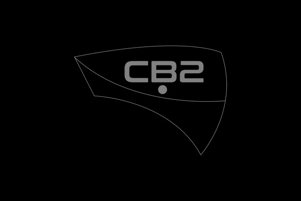 Logo du CB2 sur un fond noir